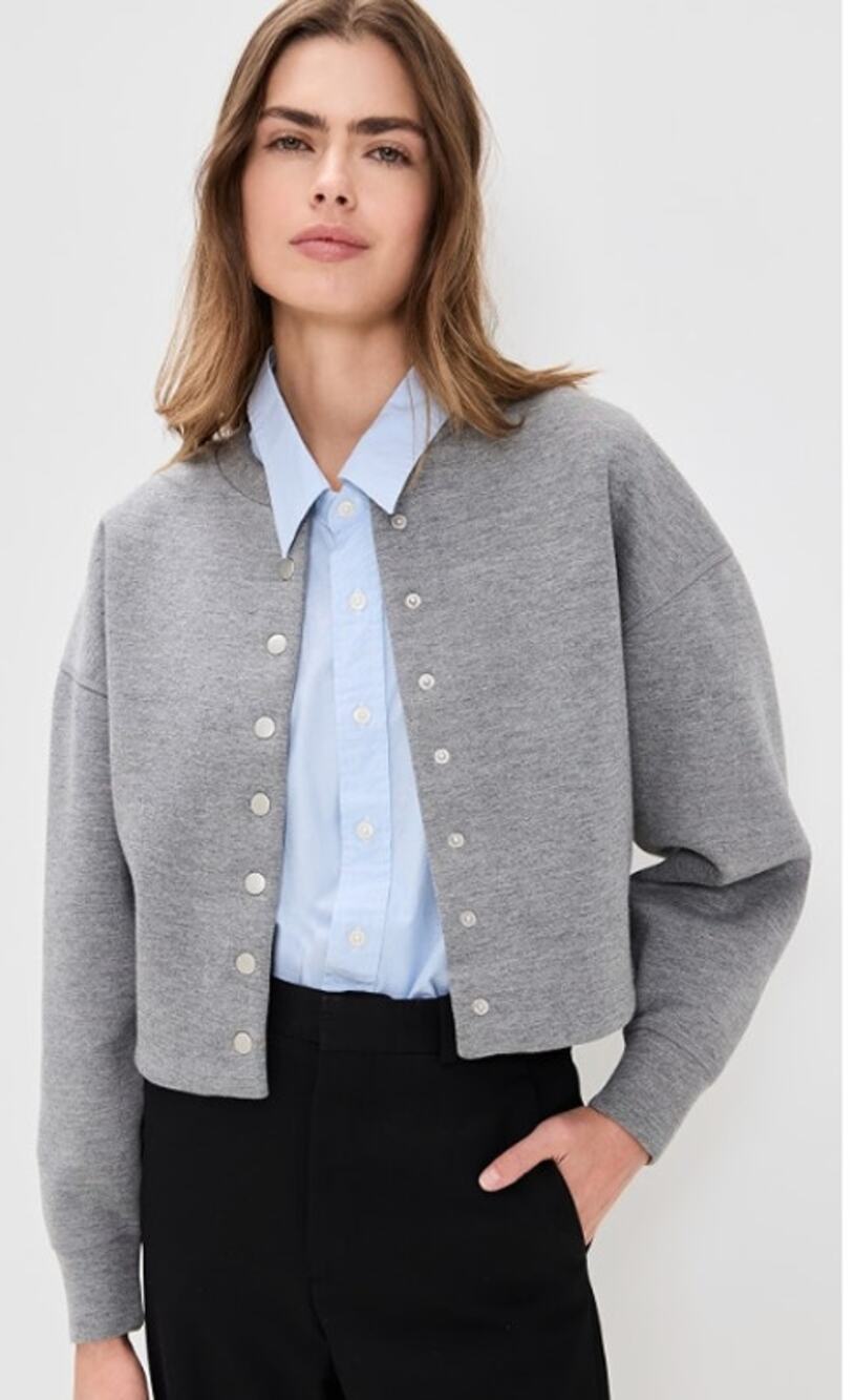 NEW Rag & Bone Abby Scuba Cardigan Heather Gray Medium